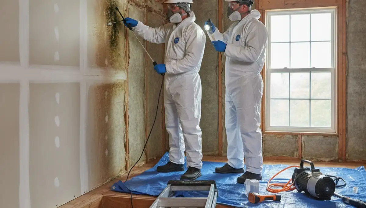 Menifee, CA mold inspection technician checks hidden water damage in a home