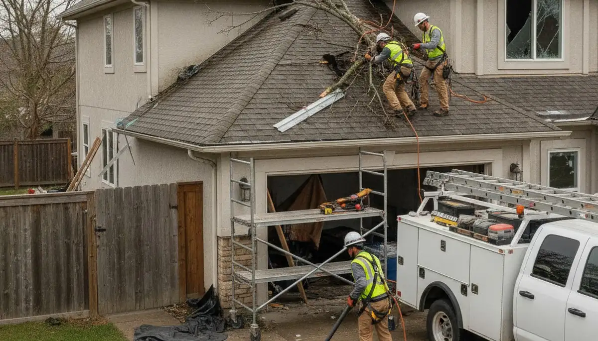 Storm damage restoration crew serving Menifee, CA homes after roof leaks and flooding