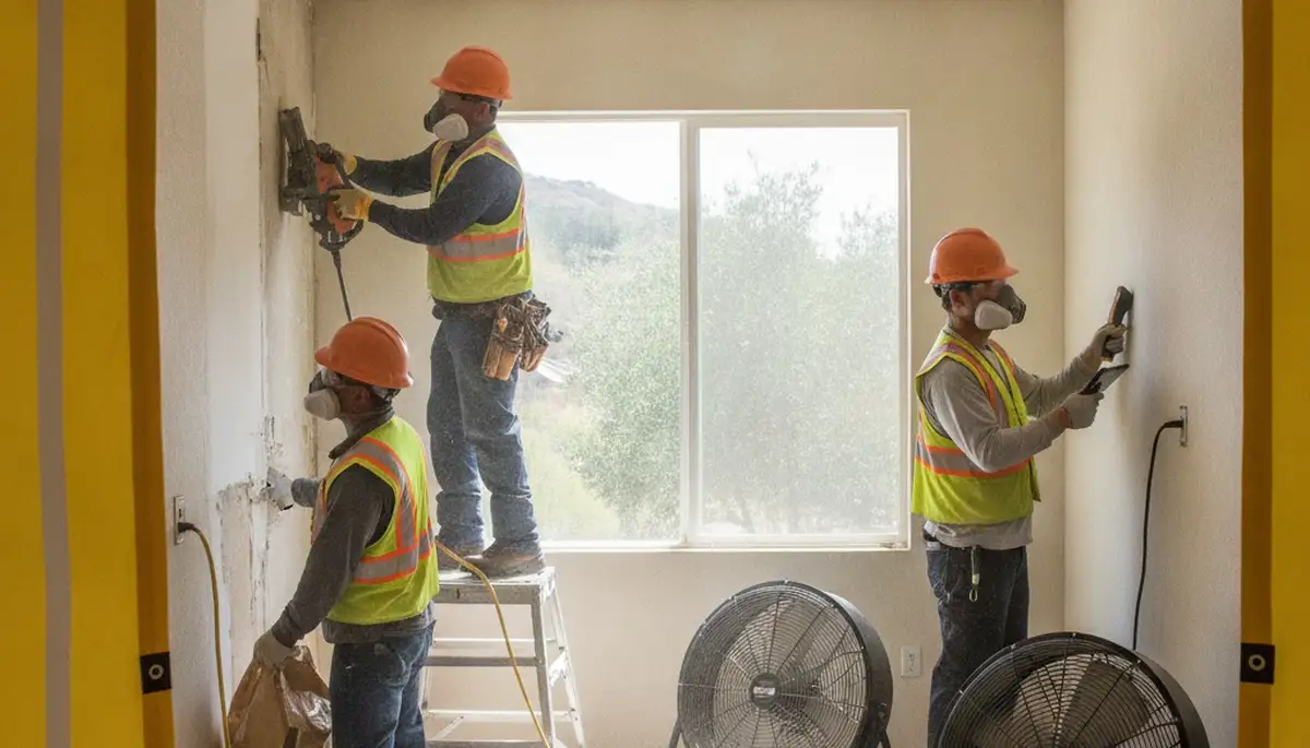 Water damage restoration team serving Menifee, CA with professional cleanup and drying equipment